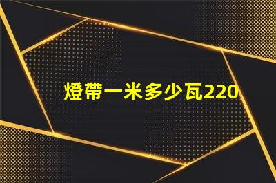 燈帶一米多少瓦220v？